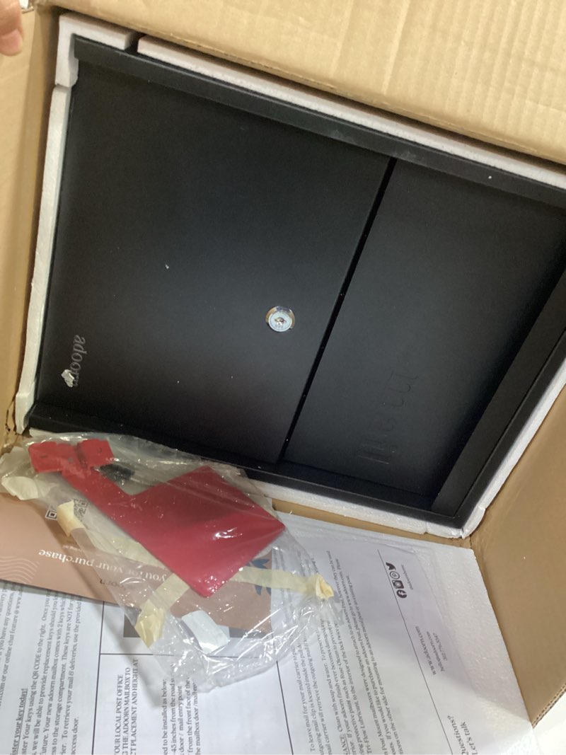 Condition photo showing Good Condition for adoorn post mount mailbox, large - anti-theft locking mailbox, weatherproof mailboxes for outside the house, 15.5" h x 12" l x 18.5" d (black)