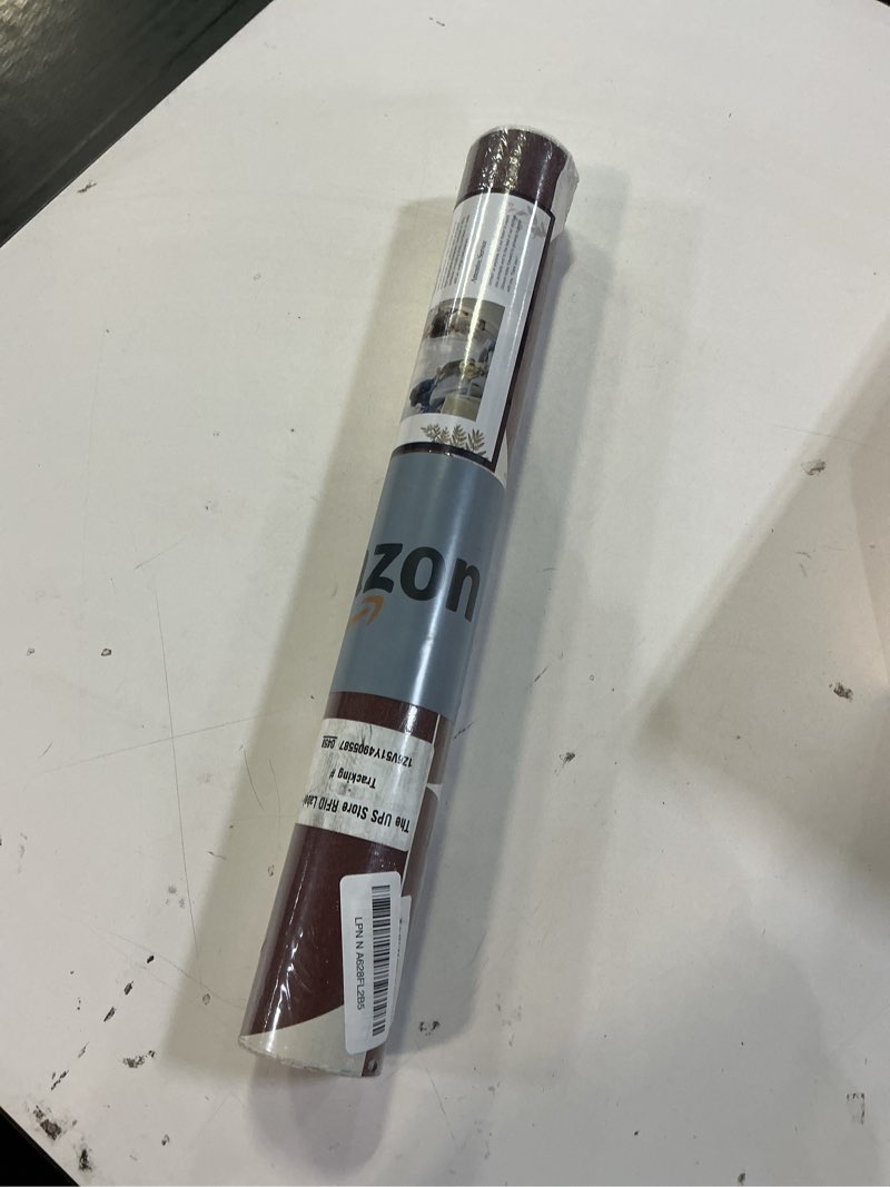 Condition photo showing New/Like New for Dimoon 393"x17.3"Peel and Stick Wallpaper Geometric Contact Paper Vintage Dark Red Beige Wall Paper Removable Square Waterproof Self Adhesive Wall Covering for Bedroom Shelf Liner Decal Vinyl Roll