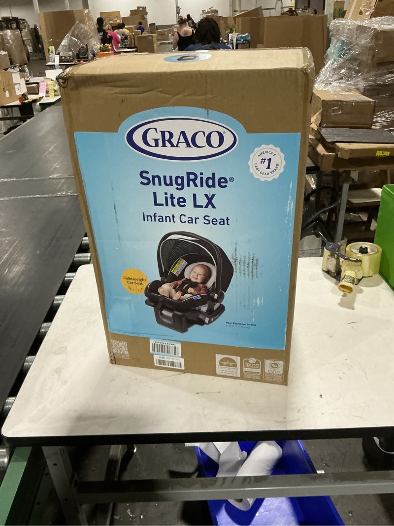 Condition photo showing New/Like New for graco® snugride lite lx infant car seat, lightweight rear-facing seat for babies 4–30 lb, 4-position adjustable base, latch installation & protectplus engineered, studio