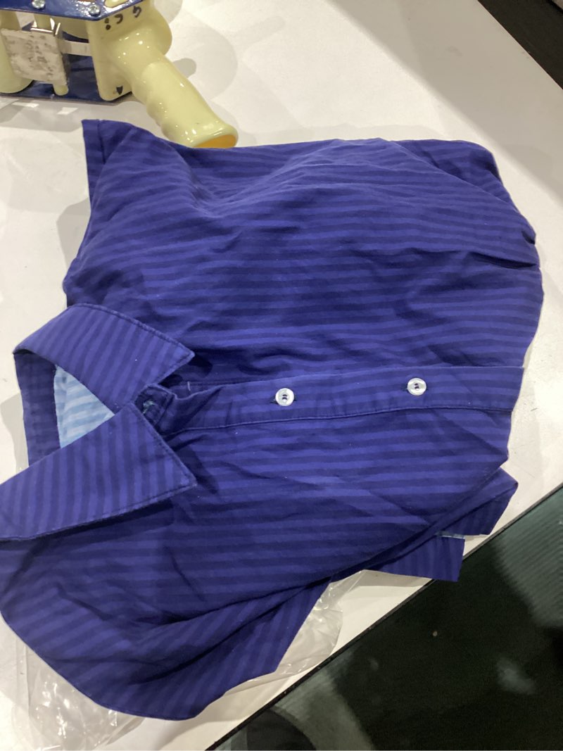 Condition photo showing Good Condition for ebossy women's boho striped shirt dress button up side slit loose mid long cotton dress with pockets dark blue small