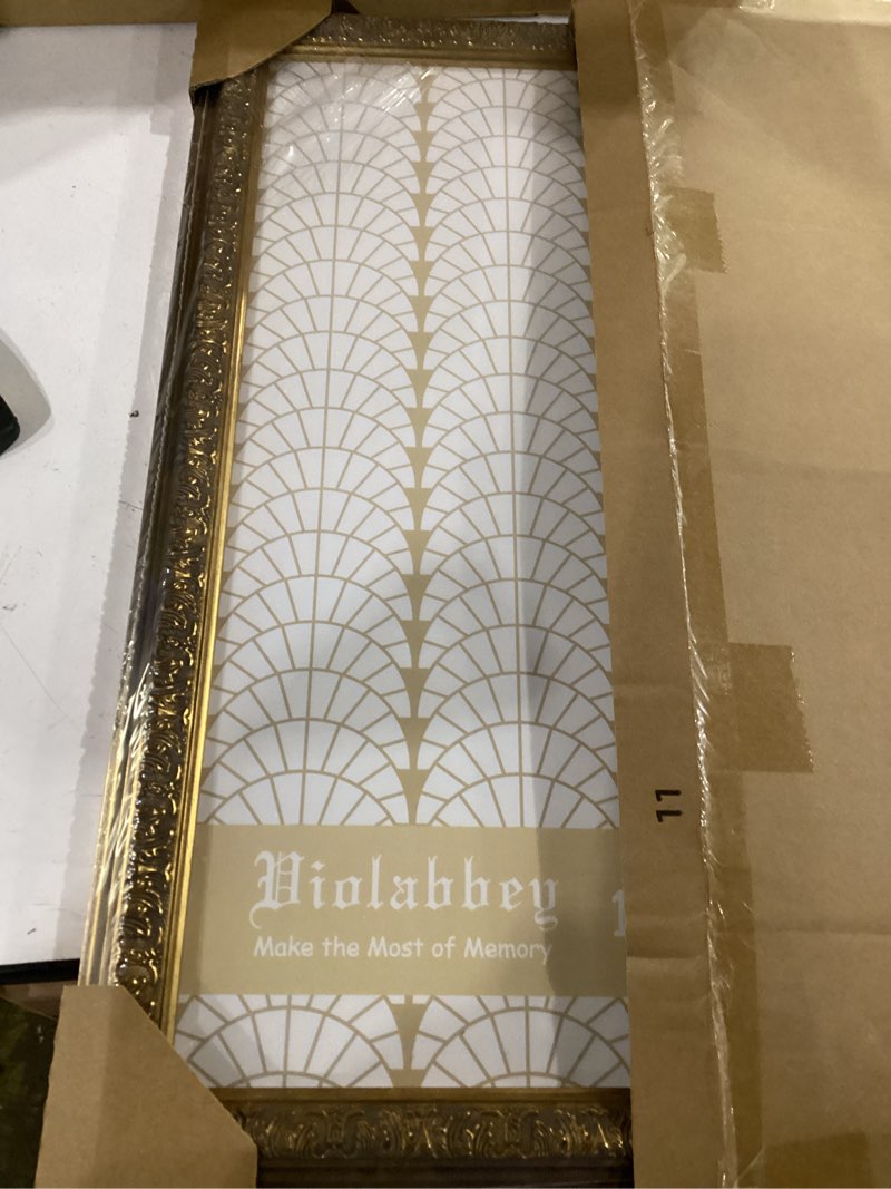 Condition photo showing Good Condition for violabbey 12x18 frame gold, vintage poster photo frames ornate without mat for wall hanging gold 12x18