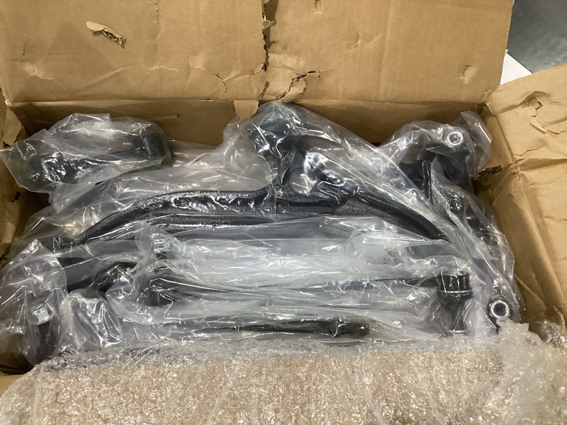 Condition photo showing As Is for front lower control arms w/ball joints sway bar end links tie rod ends suspension kit for 2001-2007 town & country/dodge caravan/dodge grand caravan, 2001-2003 voyager (10pcs)