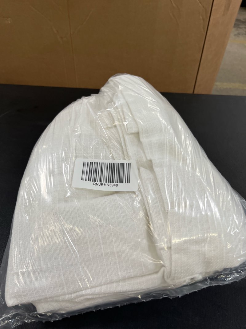 Condition photo showing Good Condition for cotton slub curtain, 48x96, white