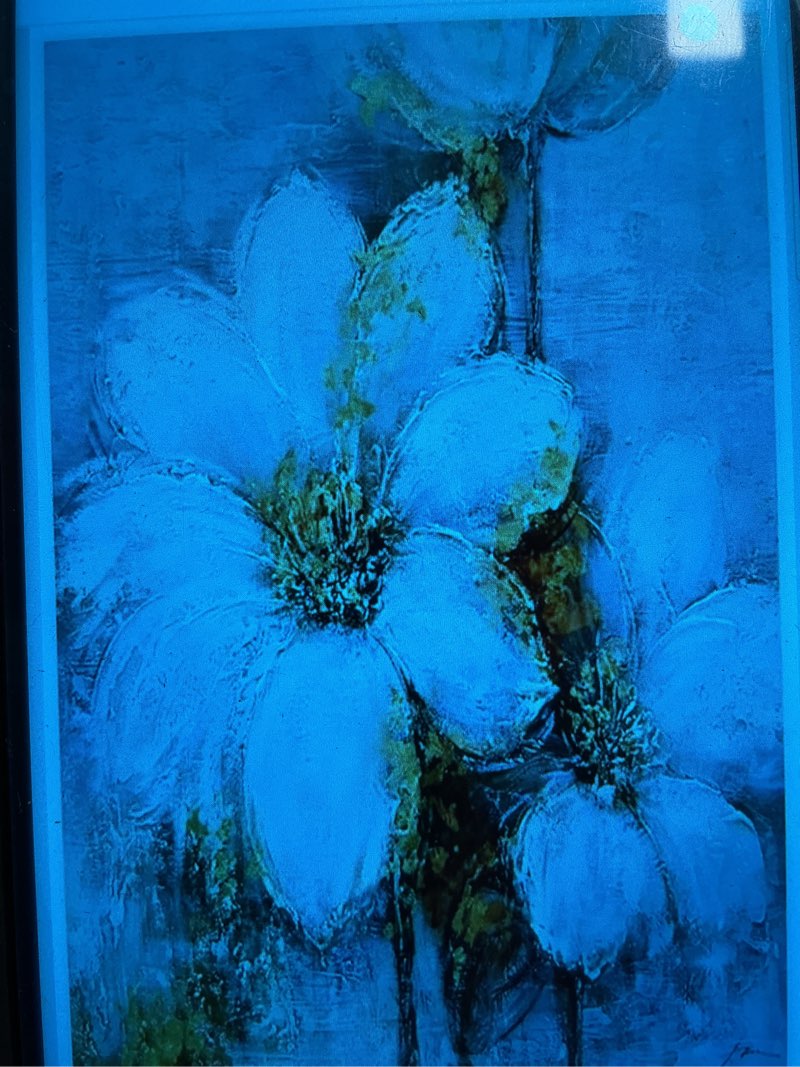 Green and White Floral Wall Art Prints Abstract Flower Poster Beautiful Flower Botanical Pictures Wall Decor Elegant Floral Picture White Texture Painting Room 29x29” in Unframed