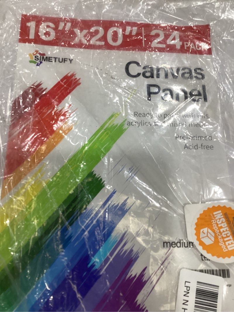 Condition photo showing Good Condition for simetufy 16 x 20 inch 24 pack large flat canvas boards, painting canvas panels- gesso primed acid-fr