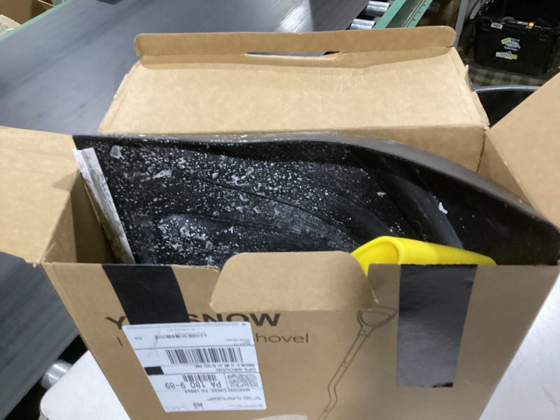 Condition photo showing As Is for Snow Shovel for Driveway 17-Inch Wide Ergonomic Heavy Duty Snow Removal Winter Tool 57” Long with Bent Handle Aluminum Edge Sharp Blade for Car Garage