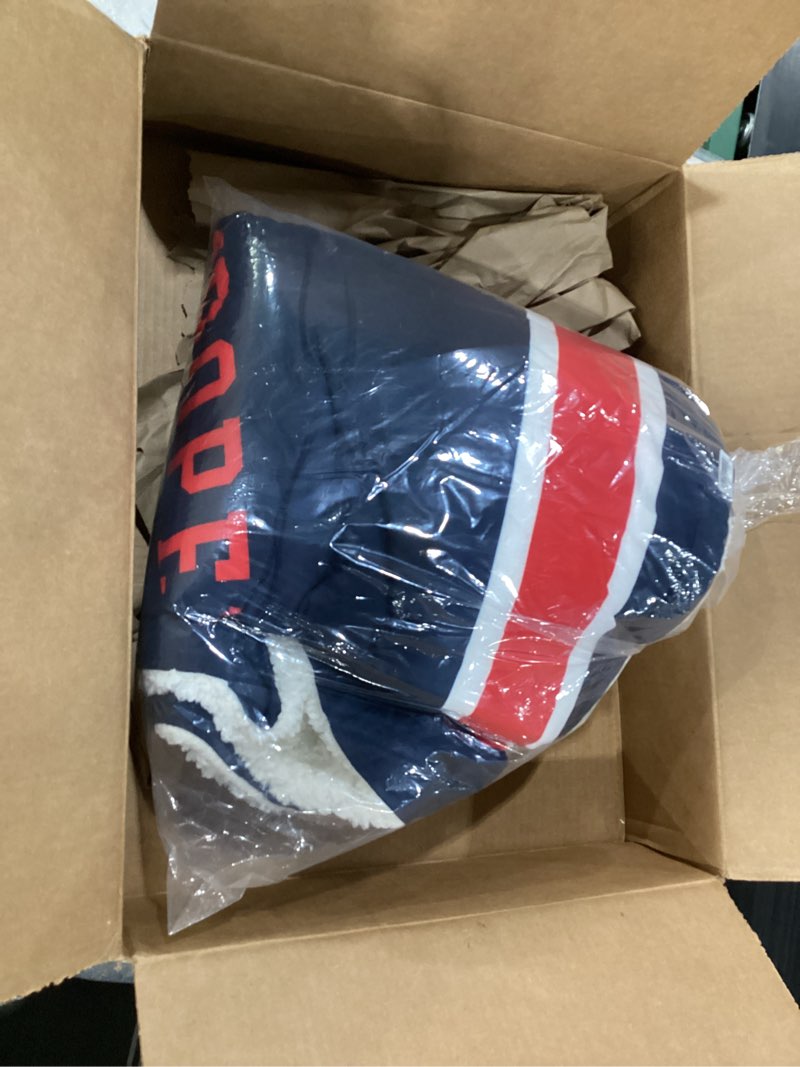 Condition photo showing New/Like New for New England Patriots NFL Team Property Sherpa Plush Throw
