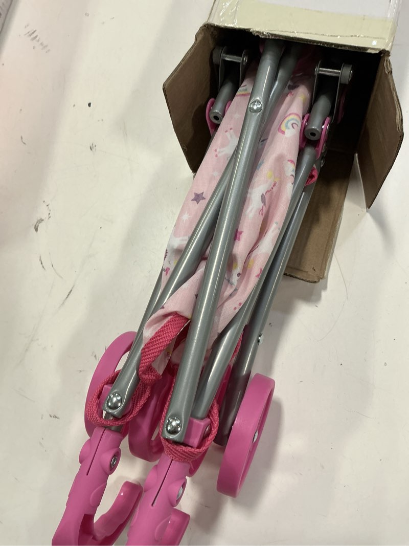 Condition photo showing Good Condition for Dream Collection, Doll Stroller - Metal Fold Up and Down Umbrella Stroller for Realistic Pretend Pla