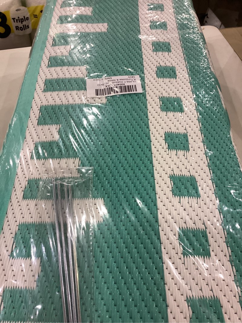 OLANLY Outdoor Rug Waterproof 9x12 ft, Reversible Outdoor Plastic Straw Rug, Boho Patio Rug, Indoor 