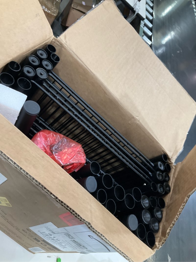 Condition photo showing As Is for Storage Shelves - 5 Tier Shelf Organizer, Heavy Duty Garage Shelving Unit with Leveling Feet, Stable Metal Shelves Organizer for Pantry, Kitchen and Closet, 33.0" W x 12.6" D x 72.0" H, Black Black 33.0W×12.6D×72.0H(5T)