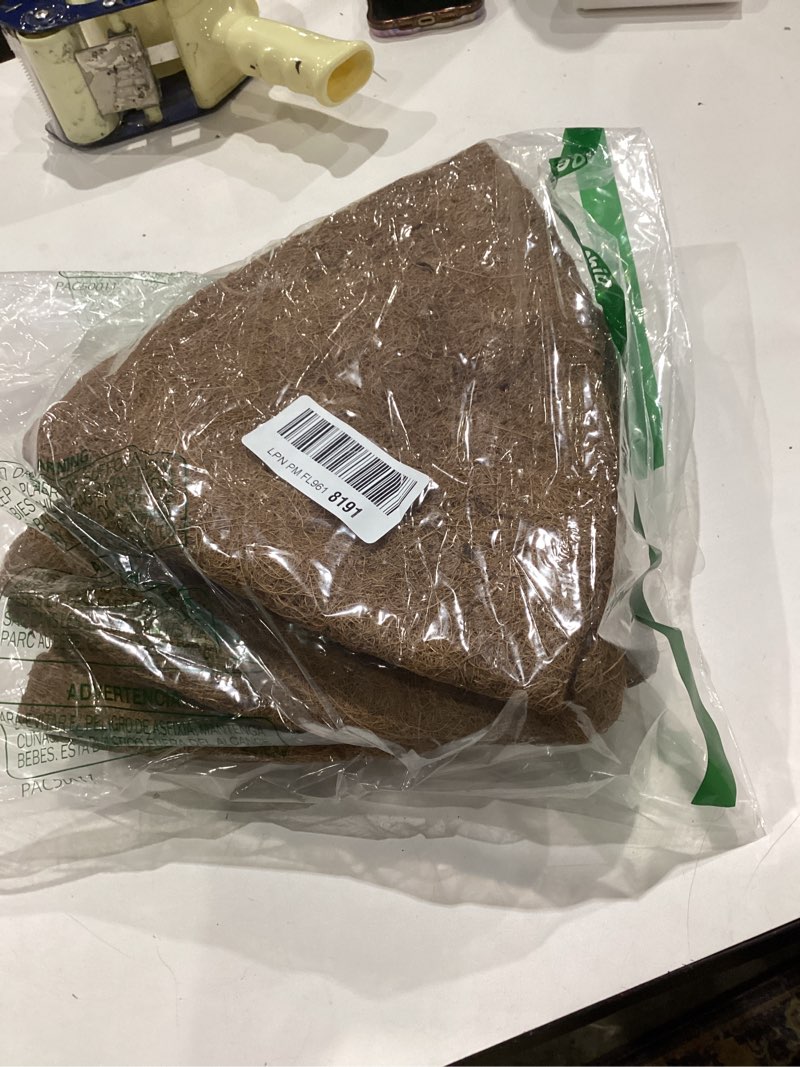 Condition photo showing Good Condition for 3 pack 16 inch coco liners for planters, 100% natural round coir coconut liners for hanging basket, coconut fiber replacement for outdoor garden plants flower 16in - 3 pack