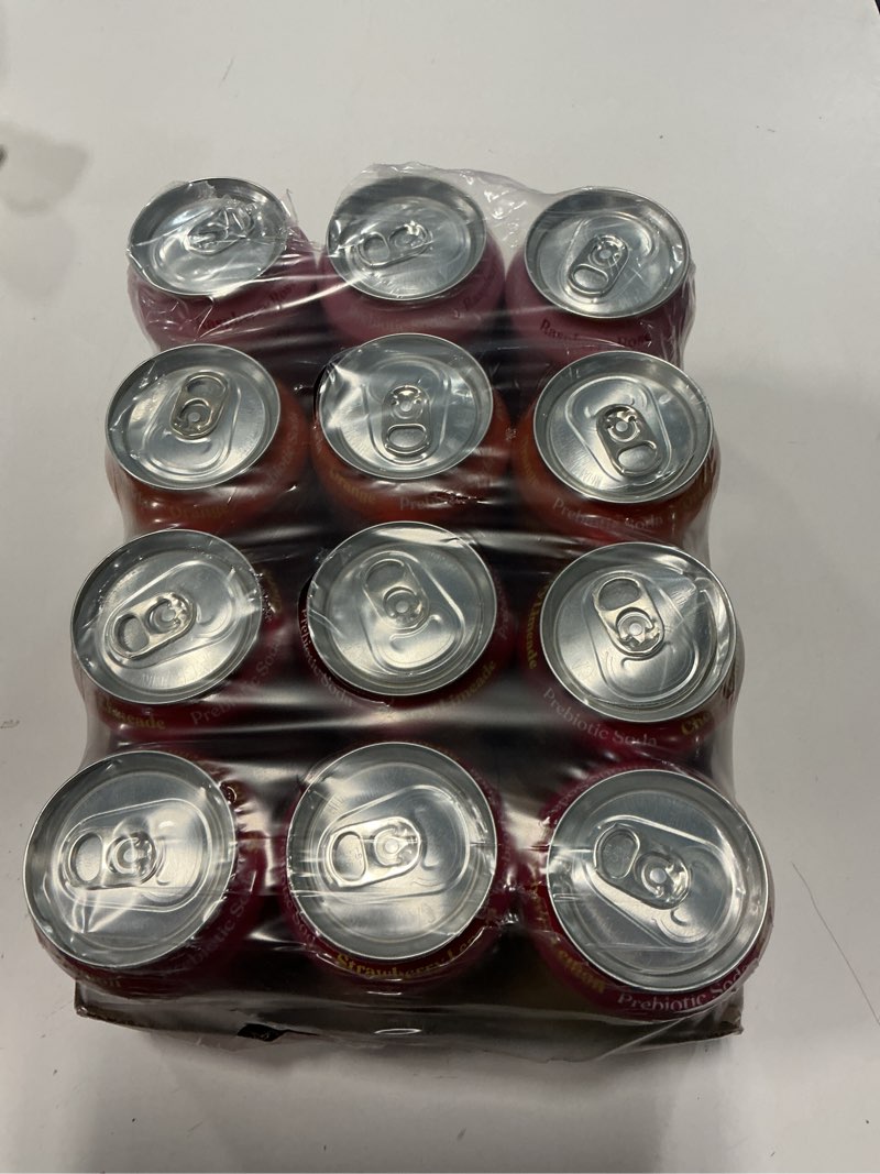 Condition photo showing New/Like New for (25 AUG 2026) Poppi Sparkling Prebiotic Soda Beverage with Apple Cider Vinegar, Seltzer Water and Fruit Juice, Short List Variety Pack, 12 Fl Oz, Pack of 12, Packaging May Vary