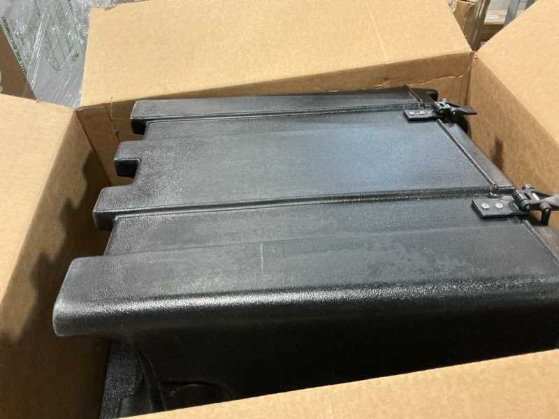 Condition photo showing As Is for carlisle foodservice products insulated food pan carrier and warmer, front-loading with handles, holds 5 full or 10 half 2.5" pans (sold separately) with rugged pe shell and pu insulation, black black 5 pan capacity