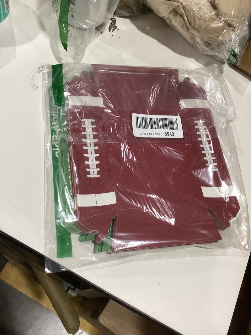 Condition photo showing New/Like New for 50Pcs Football Party Favors & Supplies - Paper Food Tray, Disposable Serving Boats for Football Birthday Party & Superbowl Decor