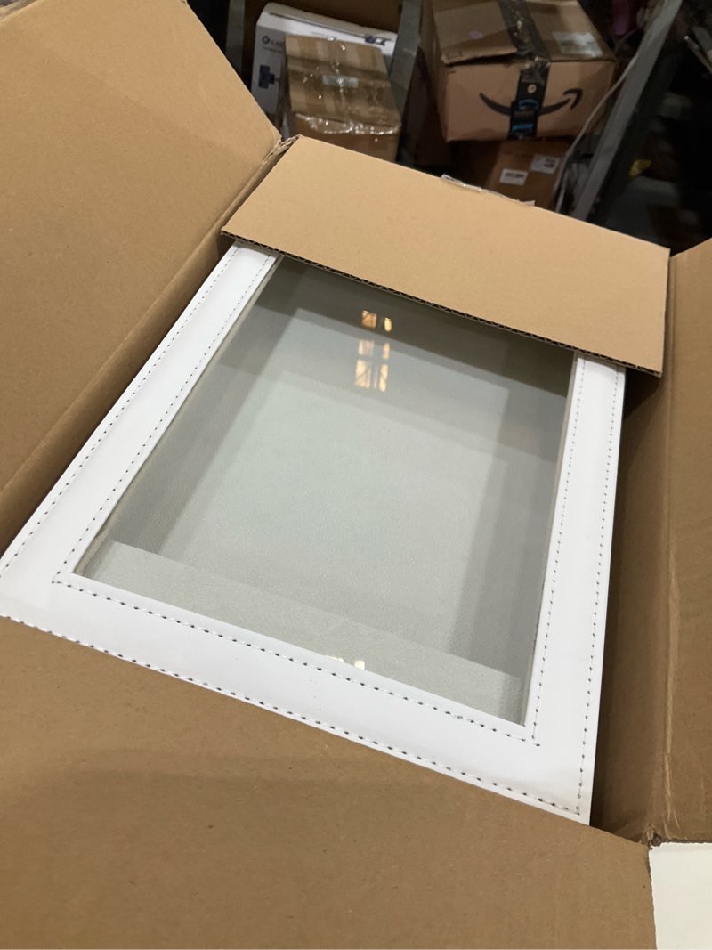 Condition photo showing New/Like New for 3 Layer Vertical Necklace Holder Organizer Box 12.6" x 7.9" x 5", 30 Hooks PU Necklace Storage Box with Clear Lid Tangle Free Necklaces Display Case for Jewelry Organizer Storage Women Gift White