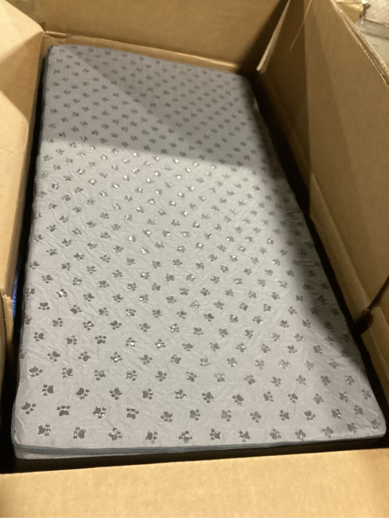 Condition photo showing item condition for Heeyoo Dog Stairs for Small Dogs,5-Step Dog Steps for High Bed and Couch, High-Density Foam Pet Steps with Supporting Board, Non-Slip Removable Washable Cover, Grey 5 Steps Fleece-Grey