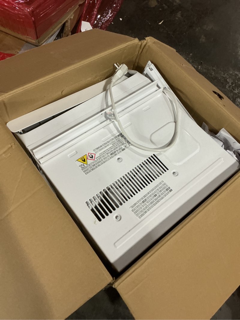 Condition photo showing As Is for LG 7,600 BTU Window Air Conditioner with Heat, 115V, Cools 330 Sq.Ft. for Bedroom, Living Room, Apartment, with Remote, 2 Speeds, Slide In-Out Chassis, 24-hour Timer, White