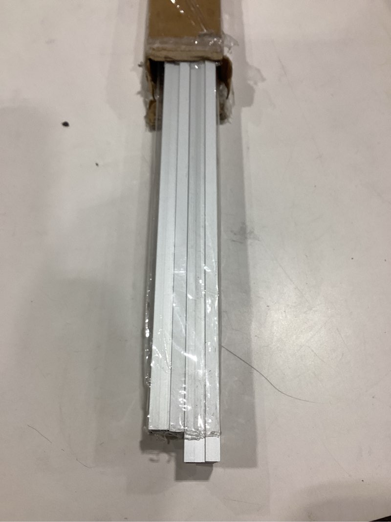 Condition photo showing Good Condition for 2 sets metal sliding door track set for 1/4" thick panels glass cabinet door window sliding track, size 48 x 0.79 inches (black) 48in-2set black