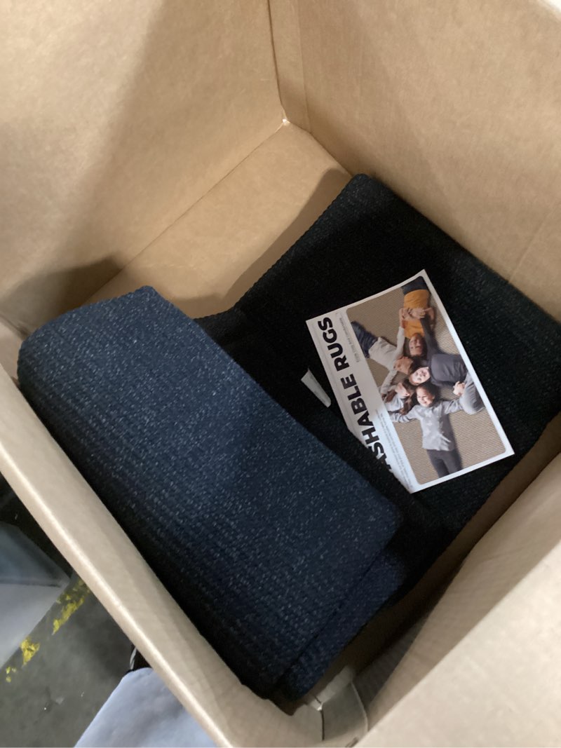 Condition photo showing Good Condition for Ottomanson Hallway Runner Rug 2'7" x 9'10" Non Slip Solid Area Rugs Easy to Clean Laundry Rug Runner Durable & Pet Friendly Floor Carpet Runners for Hallways Entryway Living Room Kitchen, Black Solid Black 2'7" x 9'10" (Runner)