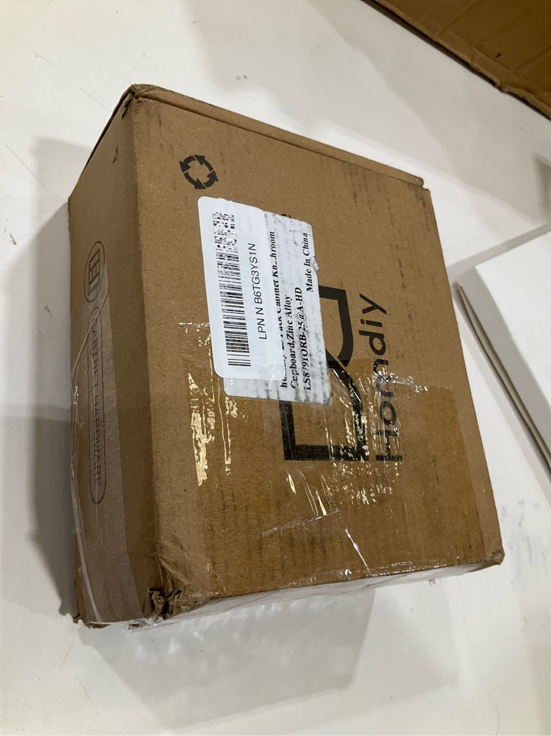 Condition photo showing Good Condition for homdiy 25 Pack Cabinet Knobs Oil Rubbed Bronze Drawer Knobs Square Kitchen Hardware for Bathroom Cup