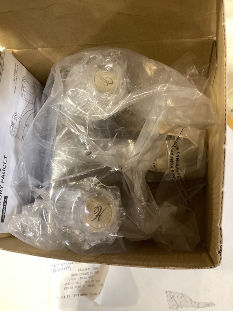 Condition photo showing As Is for https://www.lowes.com/pd/project-source-project-source-two-handle-lavatory-faucet-polished-chrome-finish/5015602475