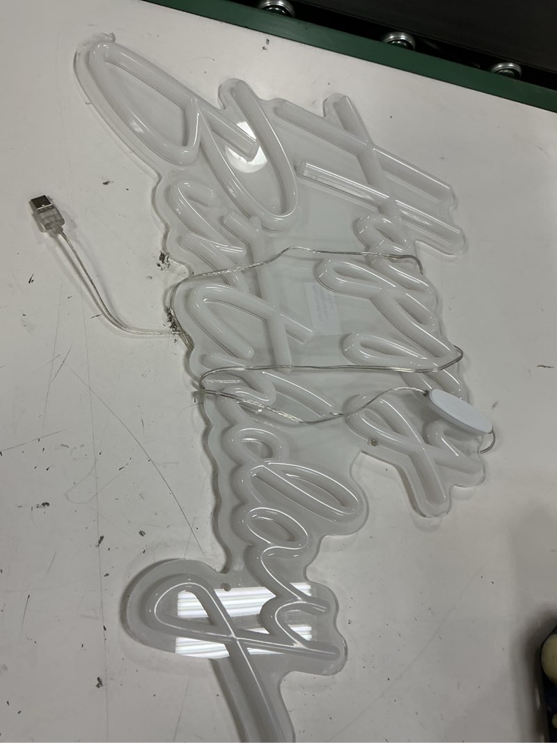 Condition photo showing Good Condition for happy birthday neon sign, 22.4"x13.8" happy birthday sign for birthday party decor, happy birthday light up led signs for backdrop, neon birthday sign for any ages bday celebration, warm white divatla