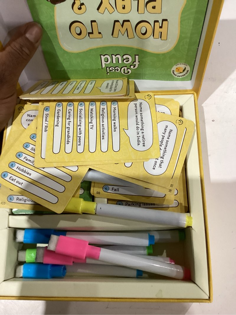 Condition photo showing As Is for Desi Feud Board Game | Ultimate Survey Gameshow | Fun for Friends & Family | Great for House Party, Gifting & Road Trips | Easy to Play