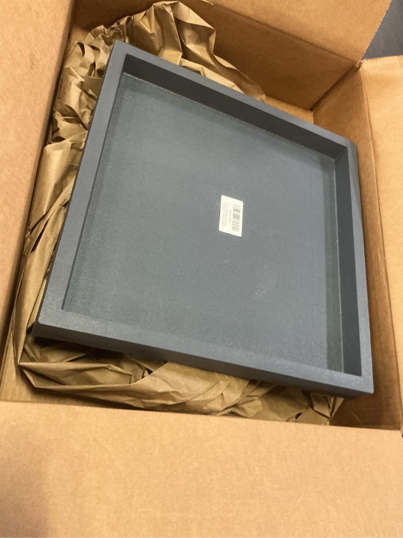 Condition photo showing Good Condition for 14.2 inch square rolling plant caddy saucer with wheels, heavy duty wheeled planter stand for potted plant, coaster roller base tray with casters, flower pot dolly holder for indoor outdoor 14.17" (14 ¹¹/?? in) gray