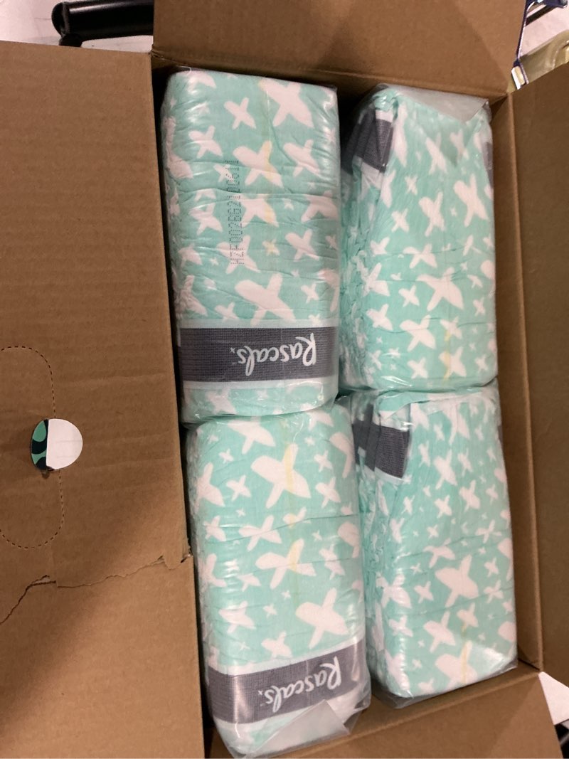 Condition photo showing As Is for rascals premium absorbent baby diapers size 3 88 count with 5 sensitive infant wipes