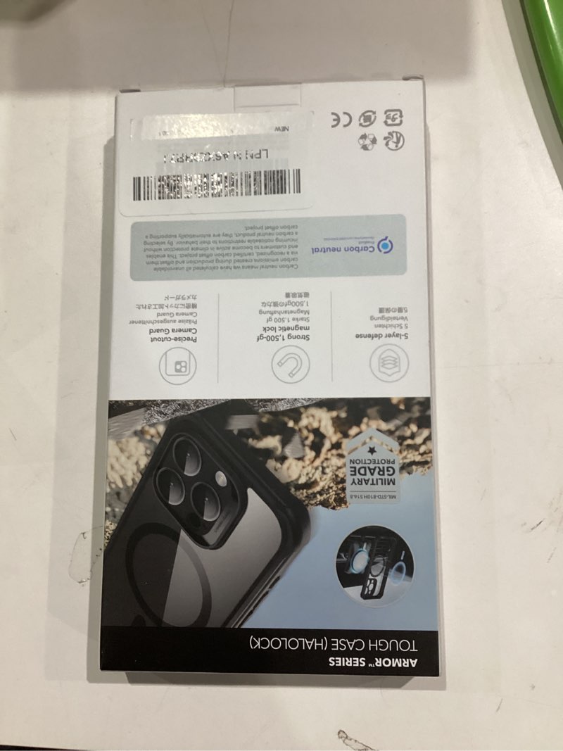 Condition photo showing Good Condition for ESR for iPhone 15 Pro Max Case, Compatible with MagSafe, Full-Body Military-Grade Drop Proof Case for iPhone 15 Pro Max with Built-in 9H+ Tempered Glass Screen Protector, Clear Grey Clear Grey iPhone 15 Pro Max