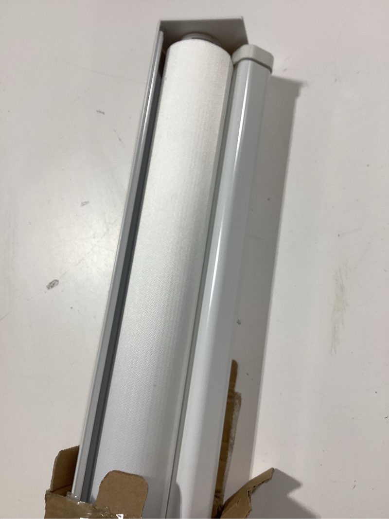 Condition photo showing Good Condition for ChrisDowa Cordless Zebra Blinds for Windows, Dual Layer Free-Stop Light Filtering Window Roller Shades, Pull Down Privacy Zebra Shades for Home, Office, Bedroom, Door (25" W x 72" H, White) 25"W x 72"H White