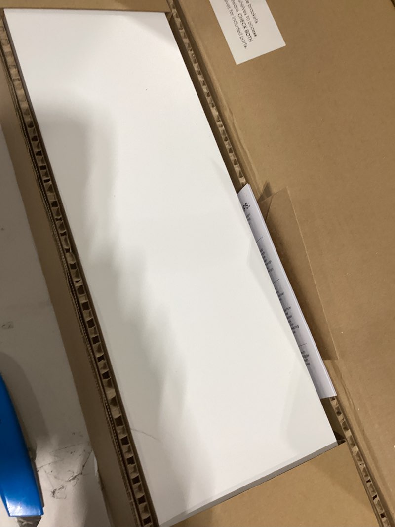 Condition photo showing New/Like New for Homeforia White Floating Shelves 24 inch, High End Solid Real Wood 24inch Bathroom Floating Shelf for Wall Mounted, White Wooden 24in Floating Shelves, Heavy Duty Bracket, 24 X 6.5 X 1.75 in, Set of 2 Classic White - Soft Neutral Satin Pack of 2 24 inch