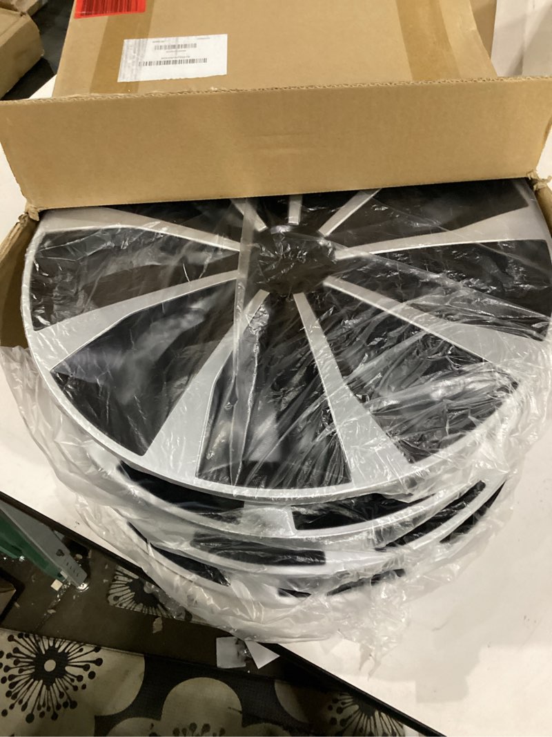 Condition photo showing Good Condition for hubcap wheel covers replacement size r15 hub caps universal-fit steel wheel rims cover abs tire cap for most cars trucks sedans suv -set of 4?15-inch?silver-black? tt-silver-black 15-inch