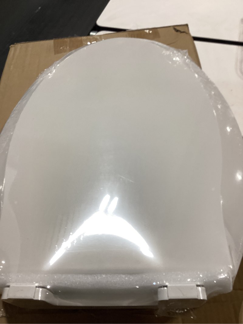 Condition photo showing New/Like New for huttdmel potty training seat built-in toilet seat, elongated toilet seat 16.5inch with baby seat 2 in 1 soft close quiet no slapping, magnetic absorption, easy installation for bottom fixing toilet white elongated 18.5inch with baby seat