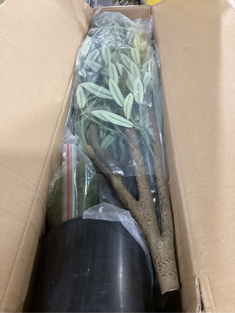 Condition photo showing Good Condition for alupssuc 6ft olive tree artificial indoor, fake tree potted faux olive trees with lifelike fruits and realistic leaves, artificial plants indoor fake plants for modern home office living room decor