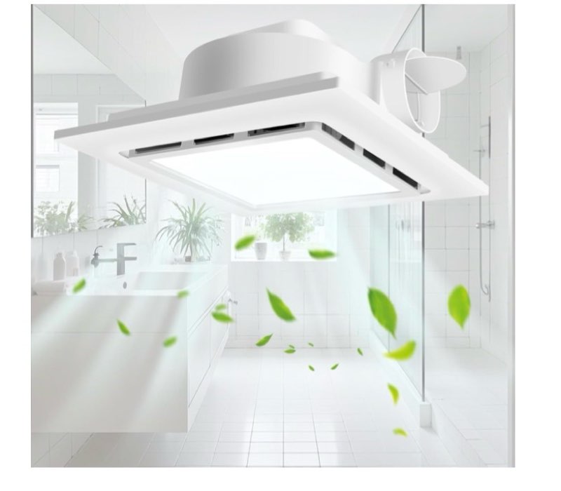 13.4" Panel Bathroom Exhaust Fan with Light, 160 CFM Bathroom Ventilation Fan with 12W 6500K LED Lig