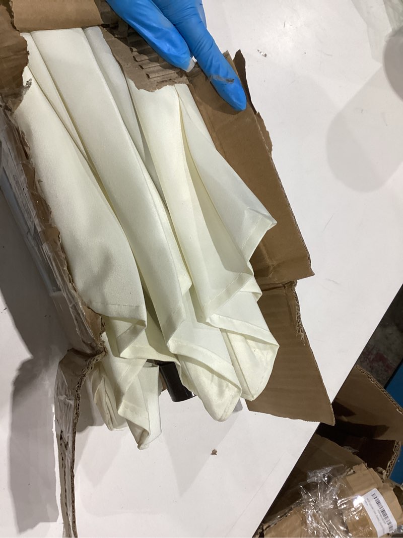 Condition photo showing Good Condition for blissun 9' outdoor patio umbrella, outdoor table umbrella, yard umbrella, market umbrella with 8 sturdy ribs, push button tilt and crank creamy white