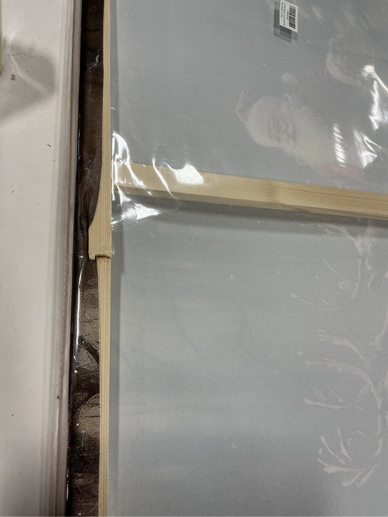 Condition photo showing As Is for Christmas Wall art Santa Claus Prints Wall Art Decor Santa Claus Distributes Gifts Winter landscape Paintings, Majestic Reindeer Prints Christmas Canvas Christmas Eve Santa Painting for Home 28"x40" Without Frame-Canvas04 40"L x 28"W