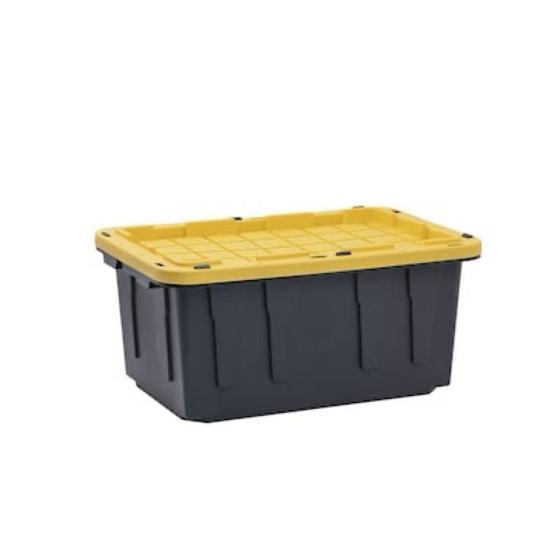 project source commander medium 17 -gallons ( 68 -quarts ) black heavy duty stackable tote with