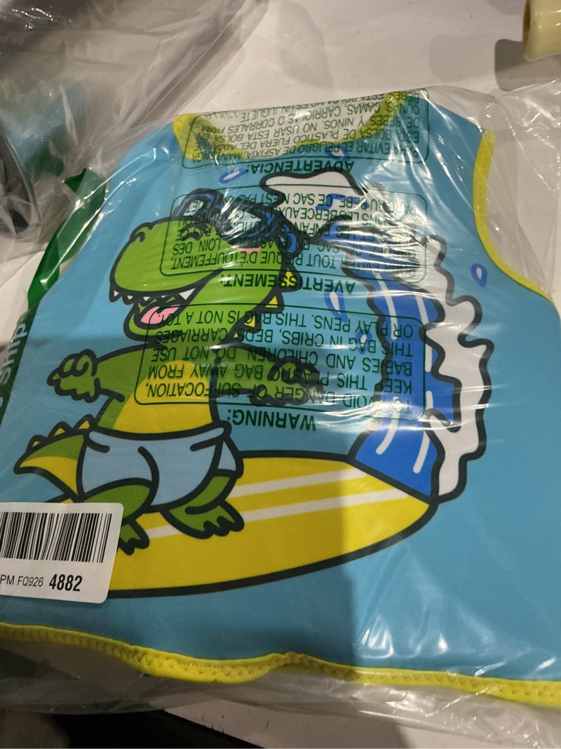 Condition photo showing Good Condition for pottwal swim vest for kids - swim jacket - made of neoprene & epe - with adjustable crotch strap blue surfing dinosaur small