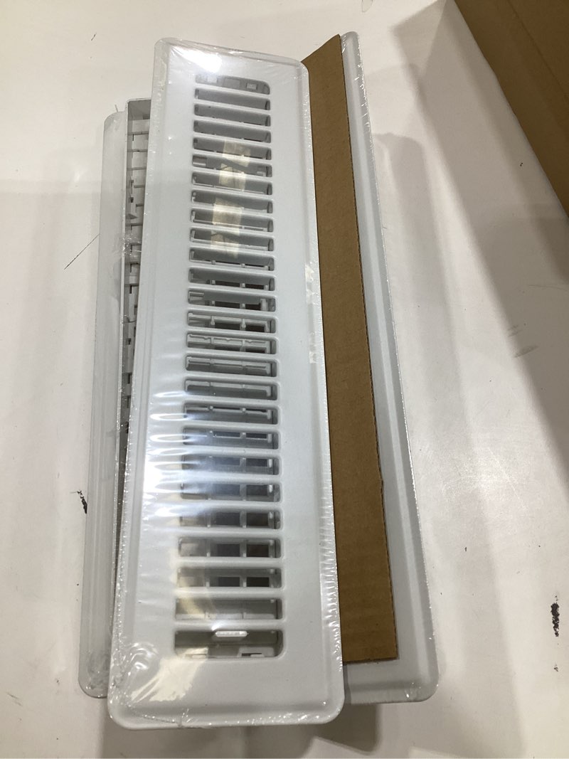 Condition photo showing New/Like New for floor register 2x14-4 pack vent covers for home floor heavy duty steel walkable easy adjust air supply lever cover for sidewall, white 2x14 white-4pack