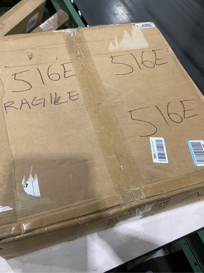 Condition photo showing As Is for 24” low profile ceiling fan with light,3 color dimmable led,6 speeds,reversible motor,wooden flush mount ceiling fans with lights and remote for bedroom/kidsroom/dinng room wood-sm-fsd-24 modern