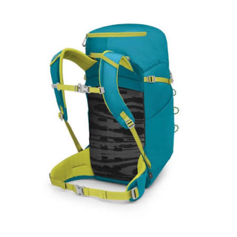 osprey jet 28l kid's hiking backpack, blue spikemoss