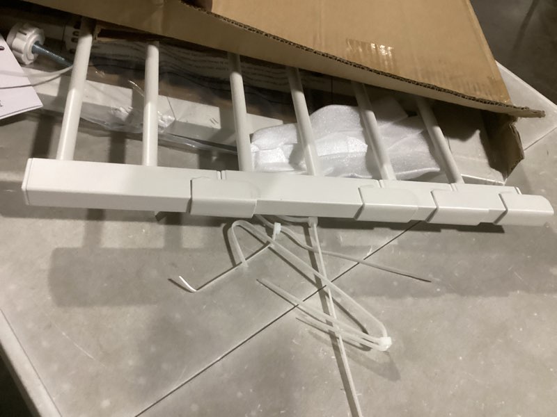 Condition photo showing As Is for Babelio 29-48" Extra Wide Baby Gate with Adjustable Cat Door,Easy Install Pressure/Hardware Mounted,Auto Close Pet door for Stairs,House,Doorways,Effortless Walk Thru,White White 29-48" Wide, 30" Tall