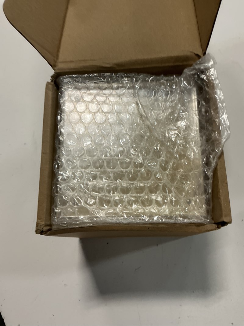Condition photo showing New/Like New for ilyxy 5 pack acrylic frame 4x4, 20% thicker, 20mm thick frameless clear picture frame, double sided magnetic photo frame, free standing desktop display stand acrylic picture frames 4x4"(5 pack)