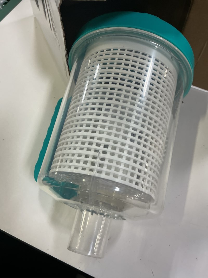Condition photo showing Good Condition for leaf canister catcher in-line leaf canister for pool & spa, with mesh basket & 5 skimmer socks, for suction manual & automatic pool cleaners (white)