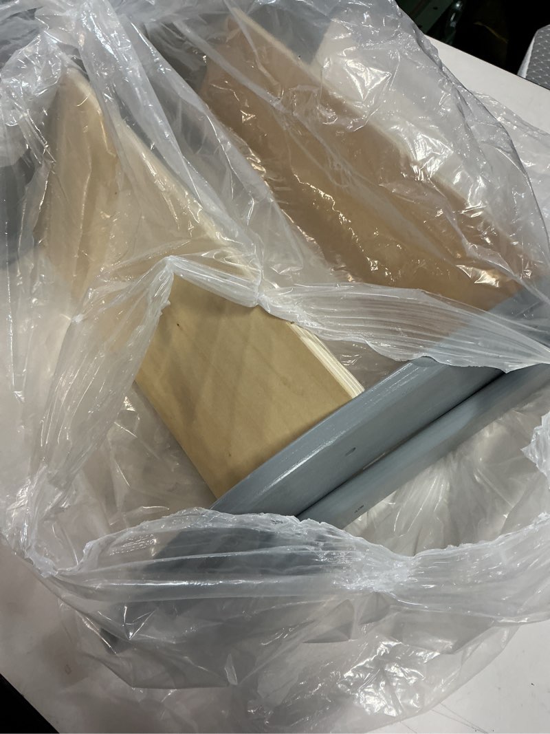 Condition photo showing Good Condition for Wooden 2 Step Stool for Kids Bathroom Sink Foldable Anti-Slip 2-Step for Toilet Potty Training, Child Stepping Stool for Kitchen Nursery Bedroom, Sturdy Non Slip Adult Stool for Closet Grey St-grey