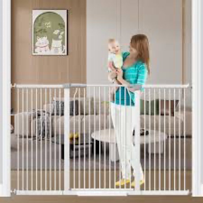 Fairy Baby 40.5" Extra Tall Baby Gates for Doorways, 54.8"-60.2" Extra Wide Dog Pet Gate for House, 