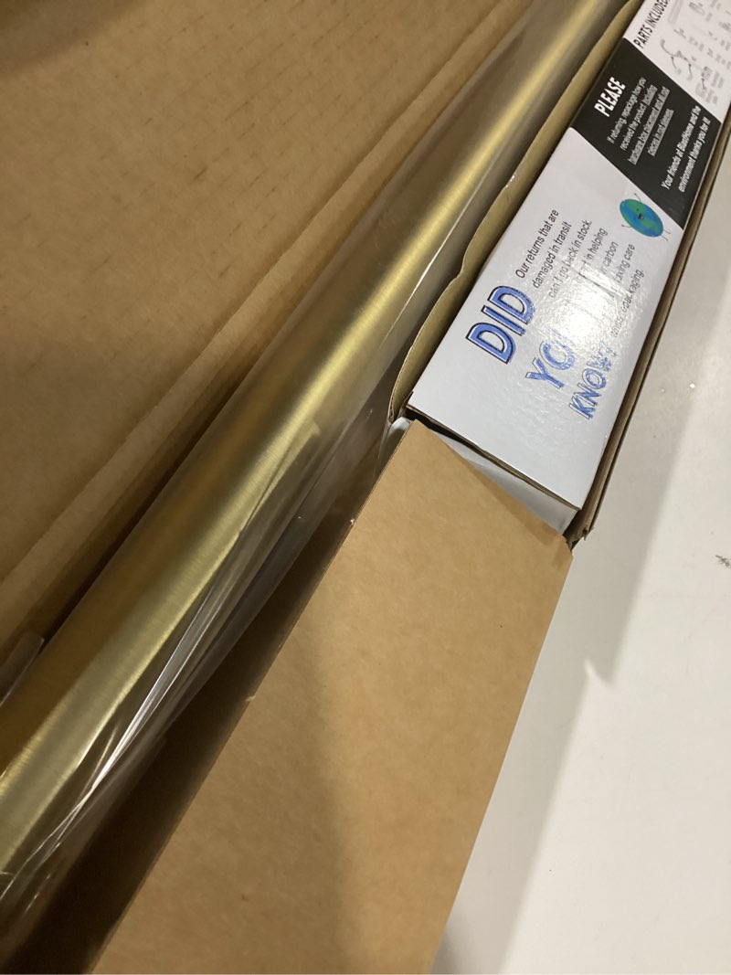 Condition photo showing Good Condition for BlastHome® Non-Adjustable Luxury Curtain Rods for Windows, 1 ¼” Rod Set, 3 foot Fixed Length, Brushed Gold Single Rod Brushed Gold 3 foot