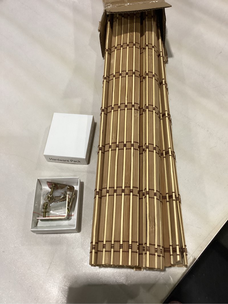 Condition photo showing Good Condition for SEEYE Cordless Bamboo Blinds, Light Filtering Bamboo Roller Shades - Natural Roman Blind Shade, Roll Up Blind for Windows, Easy to Install for Door, Patio, Bedroom - 22" W x 64" H, Natural Natural 22"W x 64"H